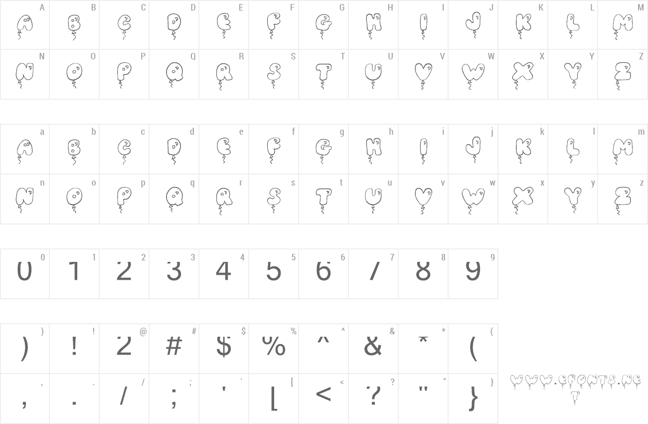 Font JI Balloon Caps preview